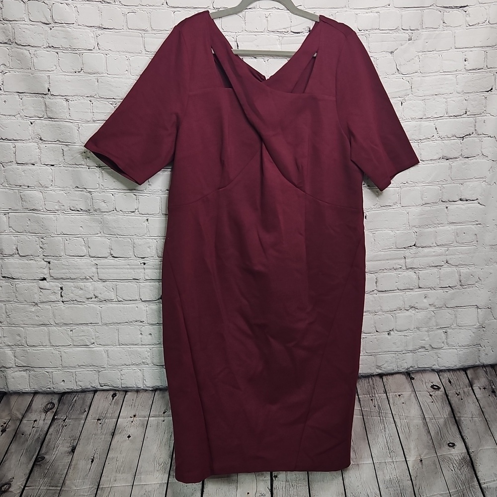 Lane Bryant Burgundy Cutout Dress Size 16